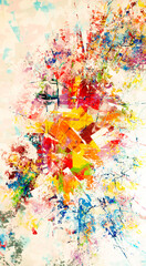 Multicolored splash watercolor blot - template for your designs.