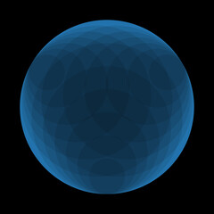 blue concentric circles as icon or geometric background