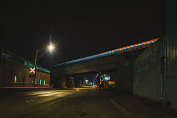 Light trails in the city