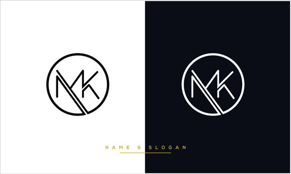 MK ,KM Abstract Letters Logo monogram