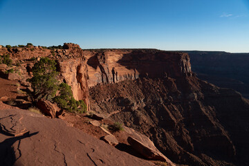 epic sunrise on a large red canyon in the desert