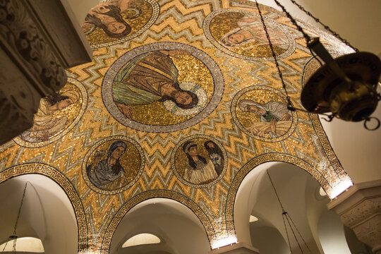 Jesus, mosaic, Jerusalem-The Church of Hagia Maria Zion-The Dormition Church