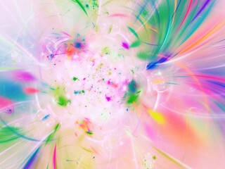 rainbow abstract fractal background 3d rendering illustration