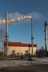 emission measurements on a chimney discharging wet flue gases from a biomass boiler