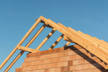 Construction of a small, simple residential building.