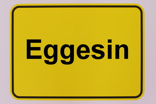 Illustration eines Stadteingangsschildes der Stadt Eggesin