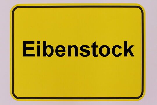 Illustration eines Stadteingangsschildes der Stadt Eibenstock