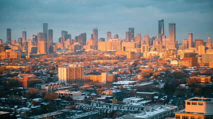 Fototapeta premium sunset over the city