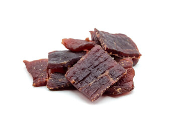 Dried meat isolated on white background