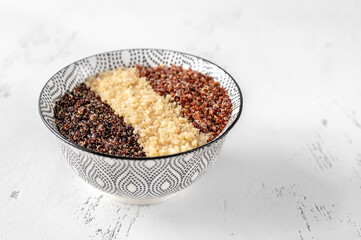 Bowl of  cooked quinoa