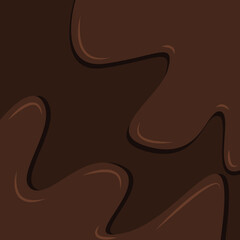 Chocolate background. Melted chocolate is poured over the background. illustration