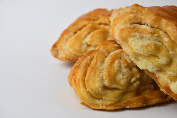 Gata - traditional Armenian sweet pastry on a white background , isolated