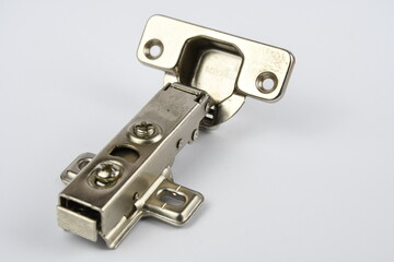 Furniture hinge isolated on the white background