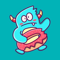 cute doodle monster designs  for coloring, backgrounds, stickers, logos, symbol, icons and more