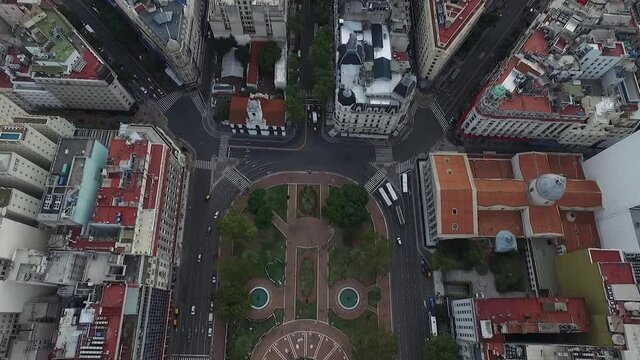 Toma a&eacute;rea de Plaza de Mayo y avenidas diagonales. Buenos Aires, Argentina.