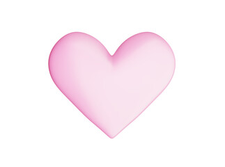 light pink heart isolated on white, 3d illustration