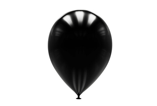 One Black Balloon Close Up Isolated On White, 3d Render