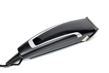 Black hair trimmer on white background 