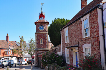 The clock tower in the small Somerset village of Nether Stowey