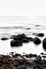 Stones on the beach, long exposure