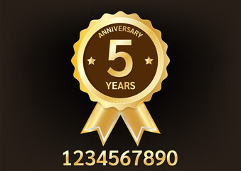 Anniversary gold plate badge.