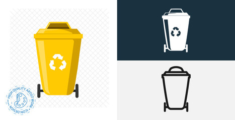 trash recycle bin container for garbage isolated vector icon. pollution, ecology design element