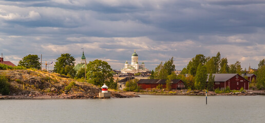 islands in the sea with small buildings - Gulf of Finland