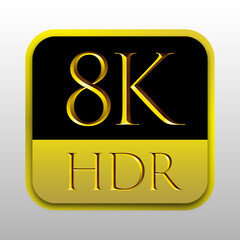 8k 3d button with a symbol. vector illustration for thumbnail, blog materials, and advertising.