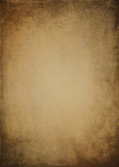 Abstract stained paper texture background or backdrop. Empty old brown paperboard or grainy cardboard for decorative design element. Simple monochrome surface for journal template presentation.