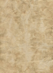 Abstract stained paper texture background or backdrop. Empty old brown paperboard or grainy cardboard for decorative design element. Simple monochrome surface for journal template presentation.