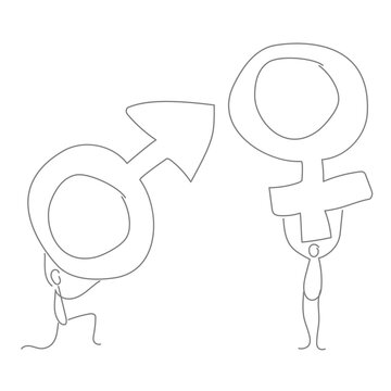 male meeting female, Sexual foreplay illustration