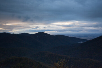 Mountain and sky above