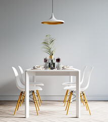 Interior Dining Room Wallpaper Mockup
