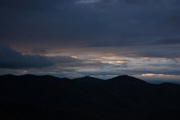 Mountain and sky above