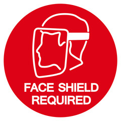 Face Shield Required Symbol Sign,Vector Illustration, Isolated On White Background Label. EPS10
