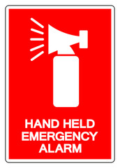 Hand Held Emergency Alarm Symbol Sign ,Vector Illustration, Isolate On White Background Label .EPS10