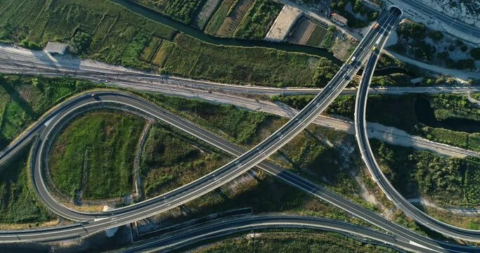 Aerial view of interchange near the town of Ploce.