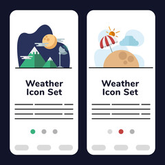 weather icon set banners vector design