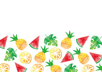 夏イラスト_フレーム_水彩03