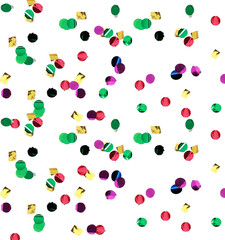 Confetti on white background