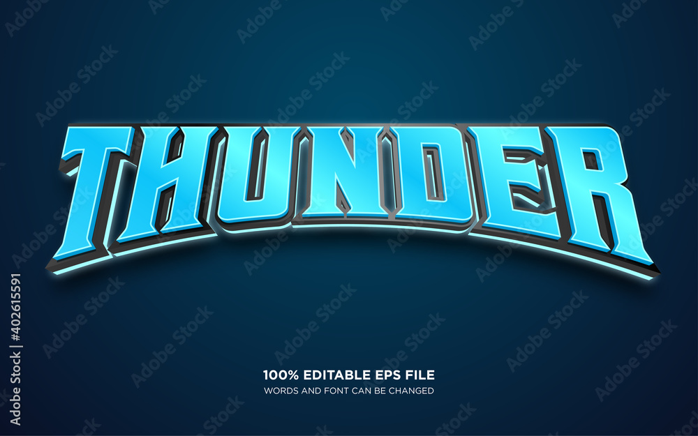 Fototapete thunder editable text style effect