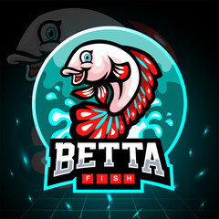 Betta fish mascot. esport logo design