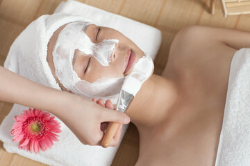 A mask of the young beauty lady