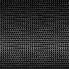 Modern dark black carbon fiber grid background.