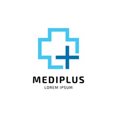 Cross symbol Medical logo design vector template