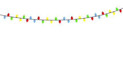 Hanging String Lights collection with red and blue glass bulbs