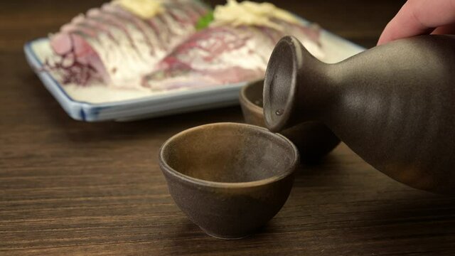 日本酒と刺身