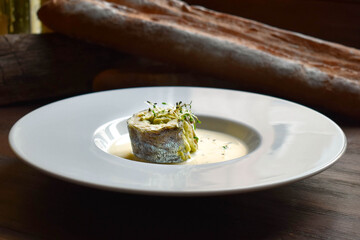 river trout roll with avocado filling