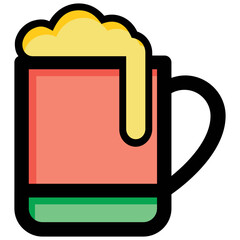 Flat vector icon for a mug of beer