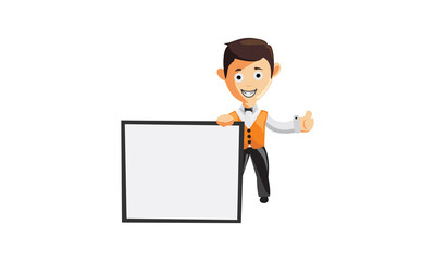 character job cloth chef waiter CLOTHES blank whiteboard